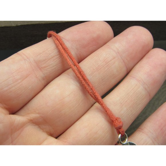 7" Sterling Silver & Cord Simple Shape Bracelet Vintage Elegant Beautiful - Picture 3 of 7